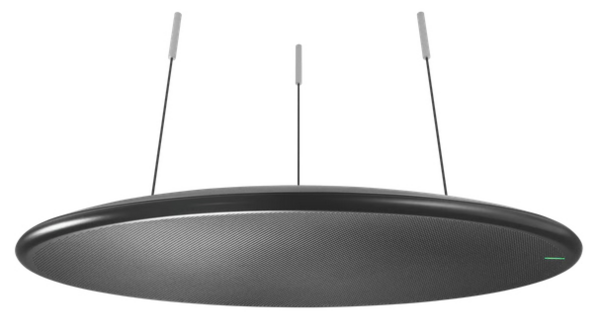 CEILING ARRAY MICROPHONE, ROUND, BLACK - DIGITALLY STEERABLE COVERAGE